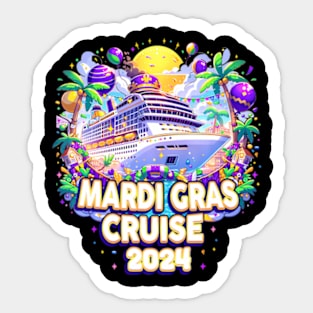 Mardi Gras Cruise 2024 Family Matching Trip New Orleans Men Sticker